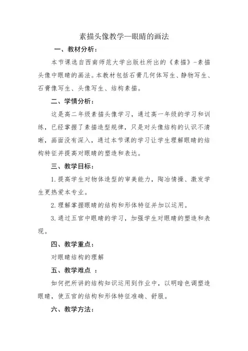 素描头像教学—眼睛的画法
