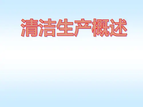 清洁生产概述 PPT