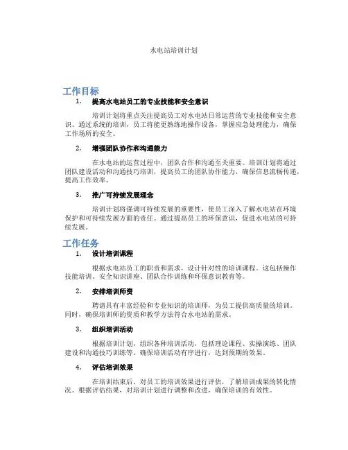 水电站培训计划