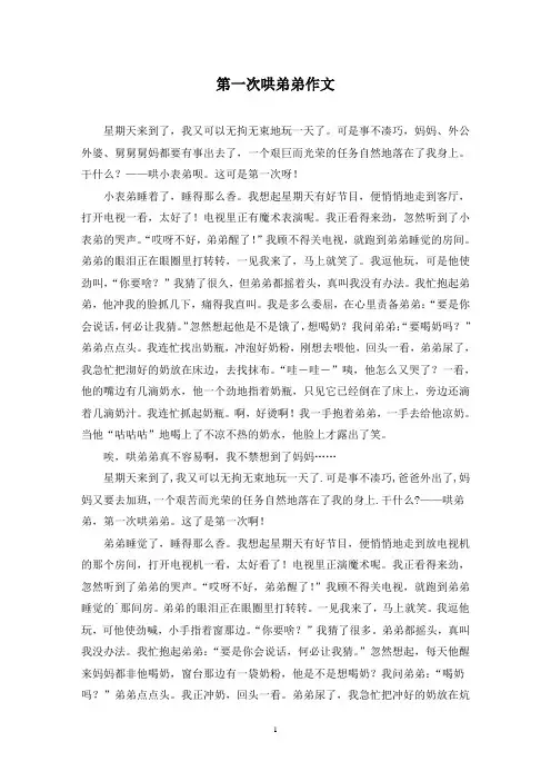 第一次哄弟弟作文