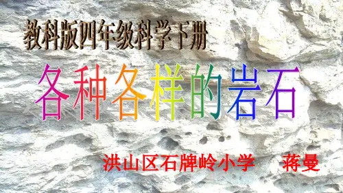 四年级下册科学课件PPT：各种各样的岩石- 教科版2