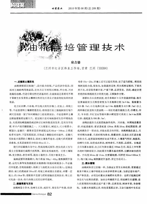 油桃栽培管理技术