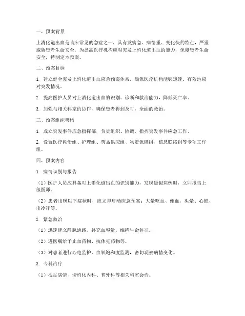 突发上消化道应急预案