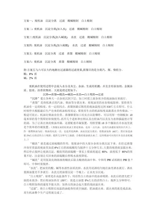 机油再生方案