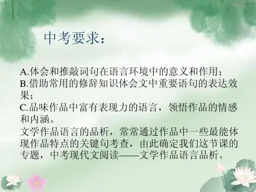 现代文语言赏析