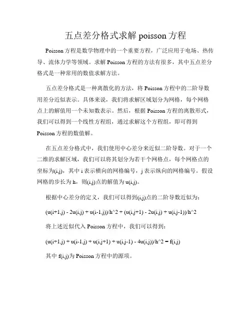 五点差分格式求解poisson方程