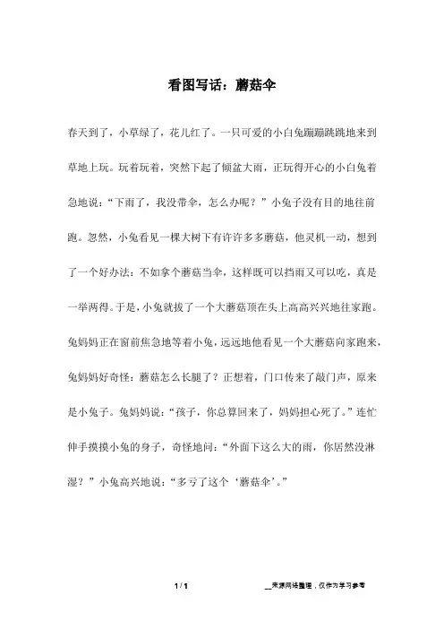 看图写话：蘑菇伞