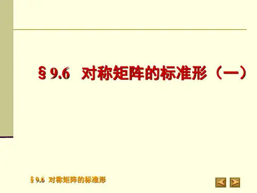第九章-第六节-实对称矩阵的标准型