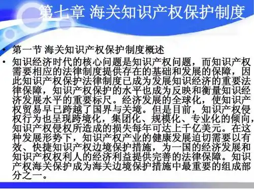 第七章 海关知识产权保护制度