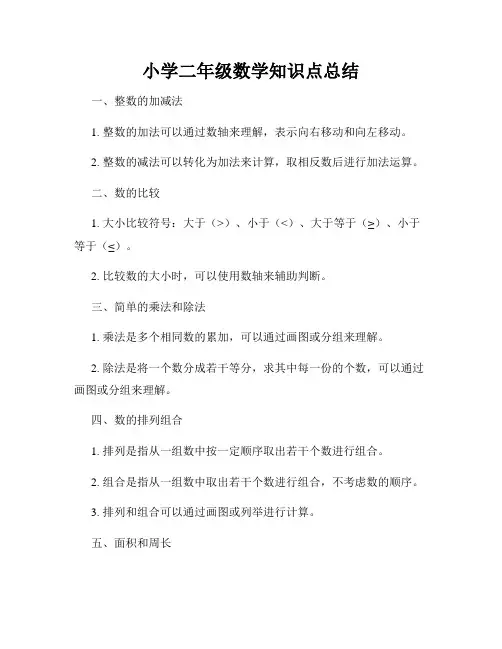 小学二年级数学知识点总结