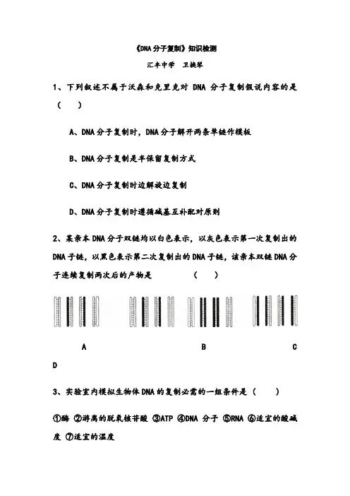 DNA分子复制练习题