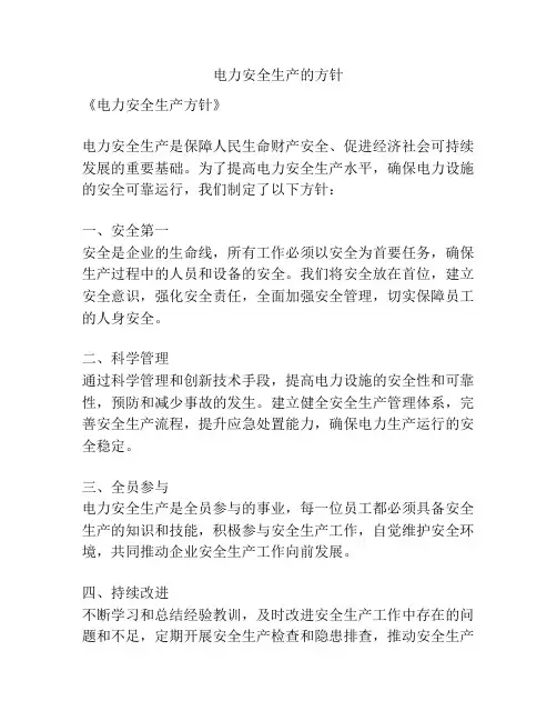 电力安全生产的方针