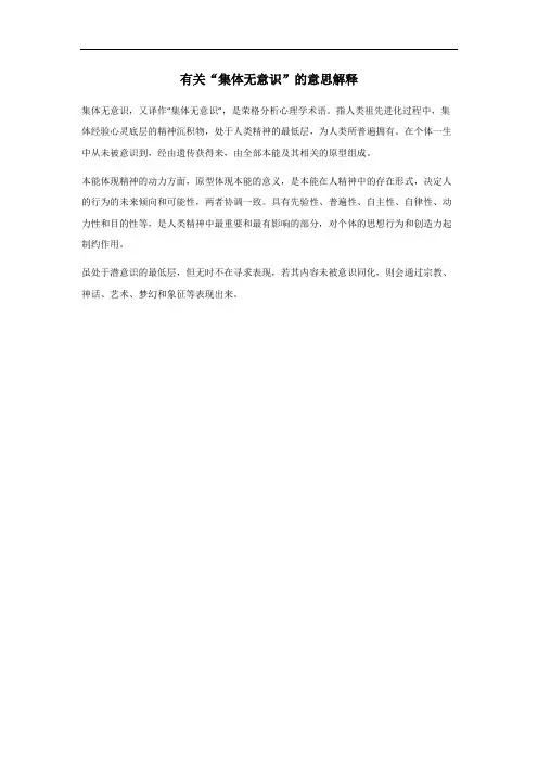 集体无意识名词解释社会学