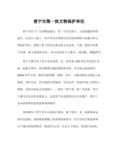 普宁市第一批文物保护单位