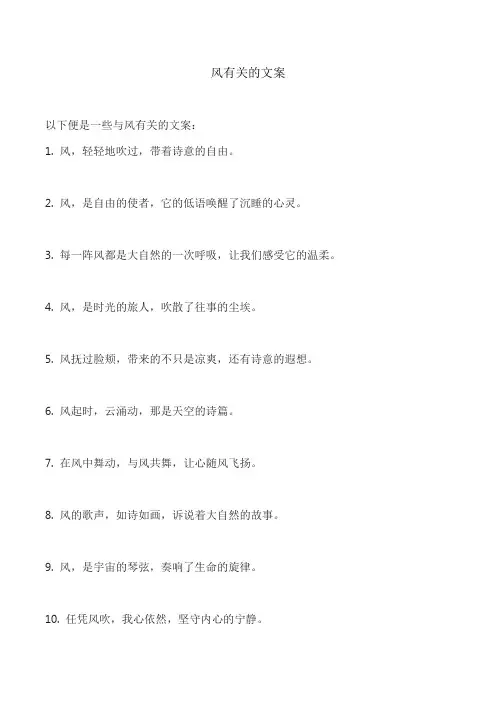 风有关的文案