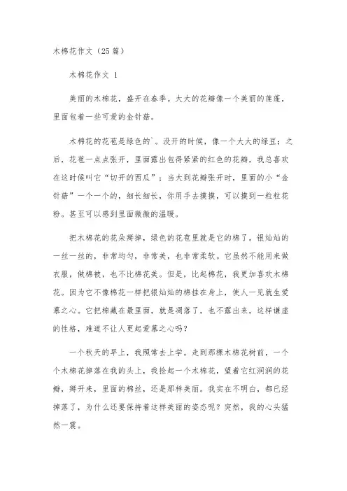 木棉花作文(25篇)
