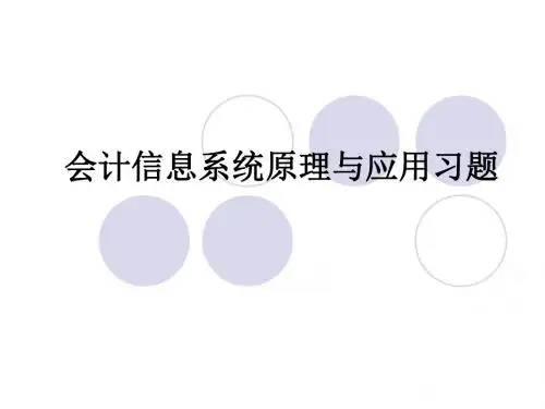 会计信息系统原理与应用习题