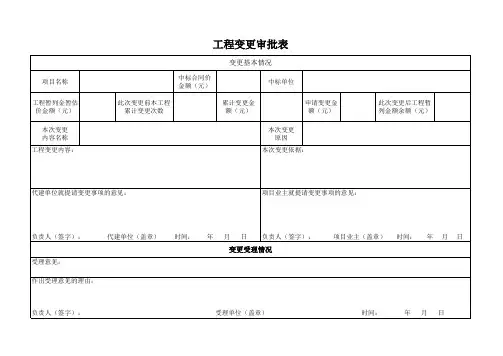 工程变更审批表