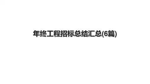 年终工程招标总结汇总(6篇)