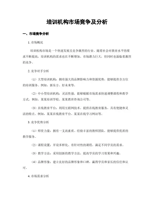 培训机构市场竞争及分析