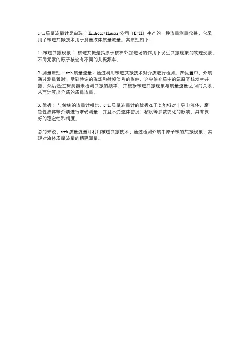 e+h质量流量计原理