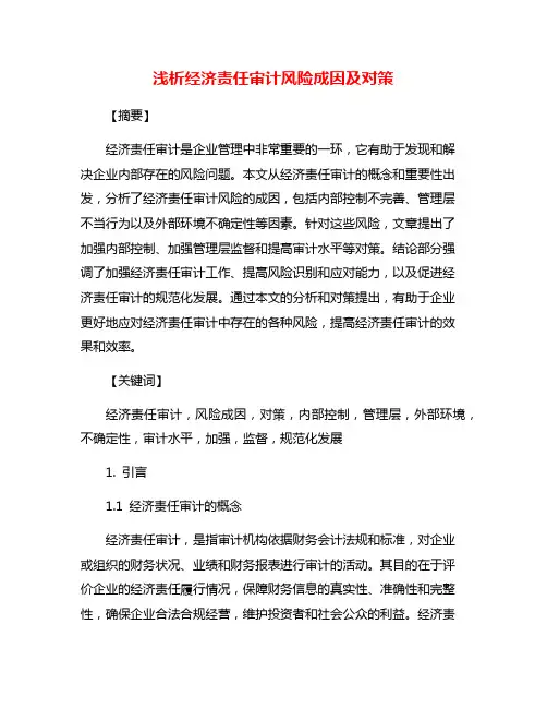 浅析经济责任审计风险成因及对策