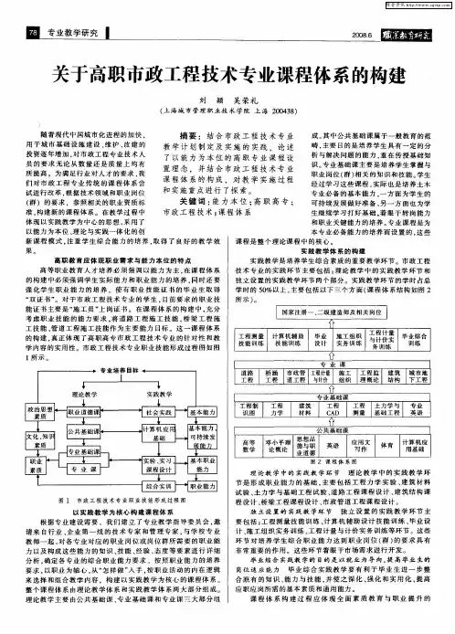 关于高职市政工程技术专业课程体系的构建