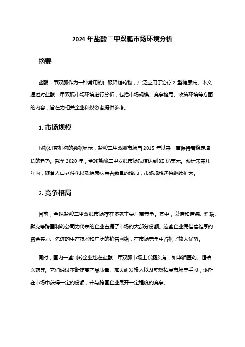 2024年盐酸二甲双胍市场环境分析