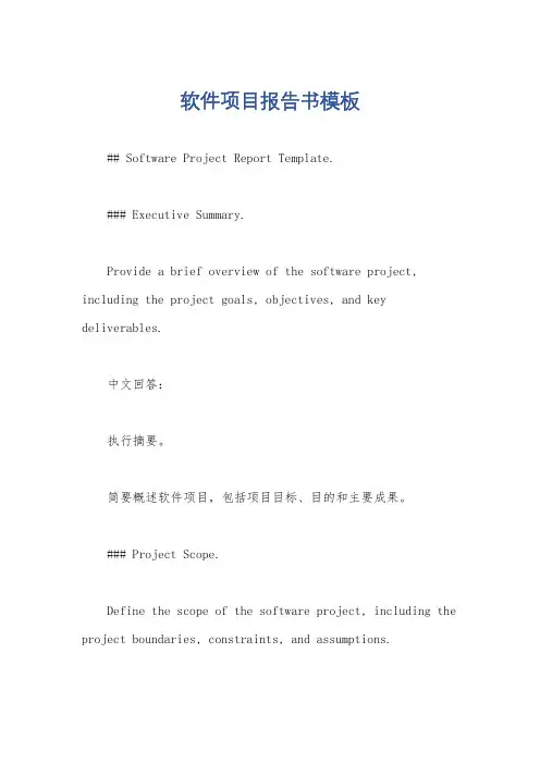 软件项目报告书模板