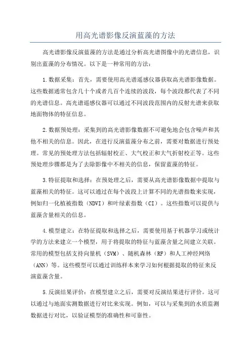 用高光谱影像反演蓝藻的方法