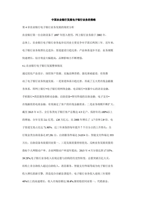 中国农业银行发展电子银行业务的策略
