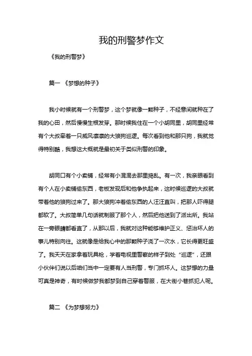 我的刑警梦作文