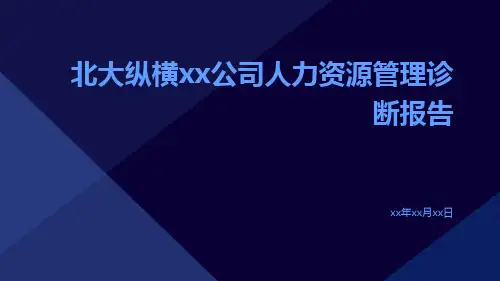 北大纵横XX公司人力资源管理诊断报告