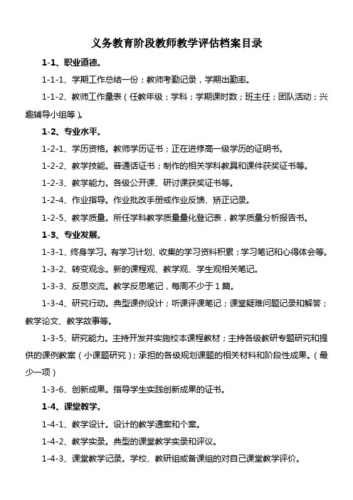 教师档案目录