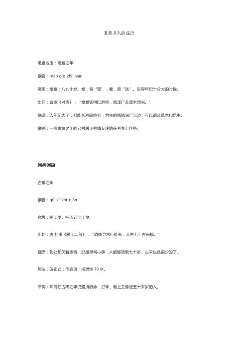 耄耋老人的成语