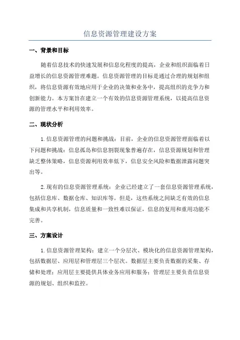信息资源管理建设方案