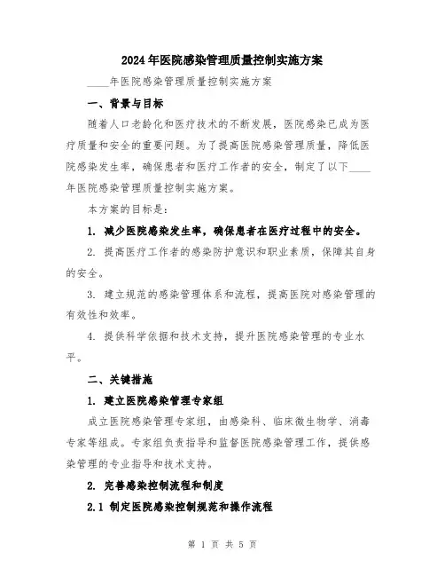2024年医院感染管理质量控制实施方案
