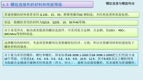 机械设计基础课件06-05螺纹连接件的材料和性能等级