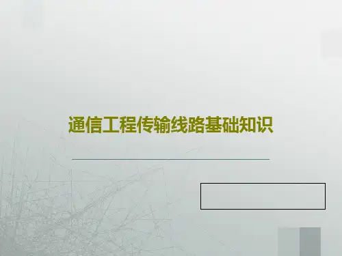 通信工程传输线路基础知识39页PPT