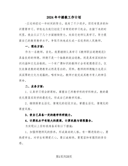 2024年中继教工作计划（二篇）