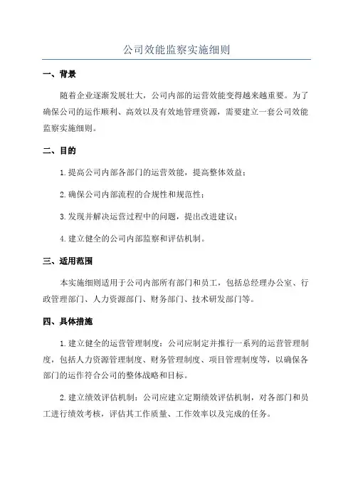 公司效能监察实施细则