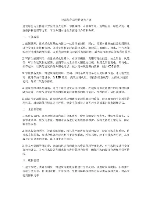 建筑绿色运营措施和方案