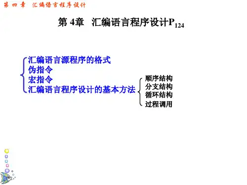 微型计算机原理及应用 第四章 汇编语言程序设计