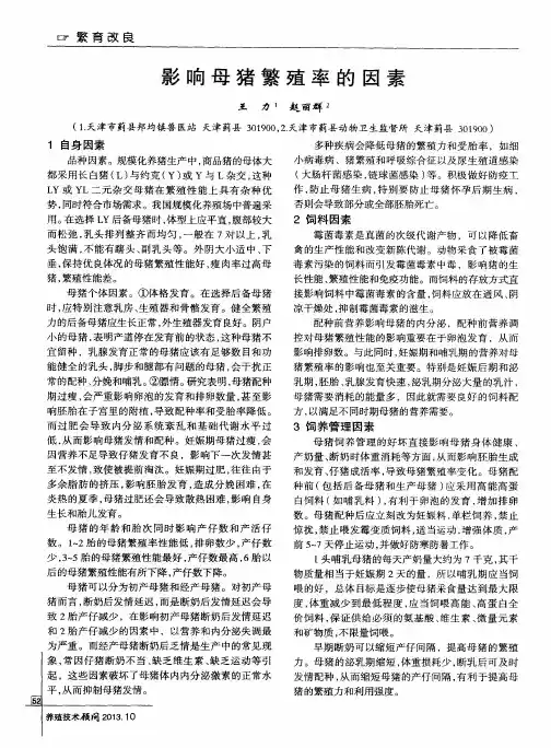 影响母猪繁殖率的因素
