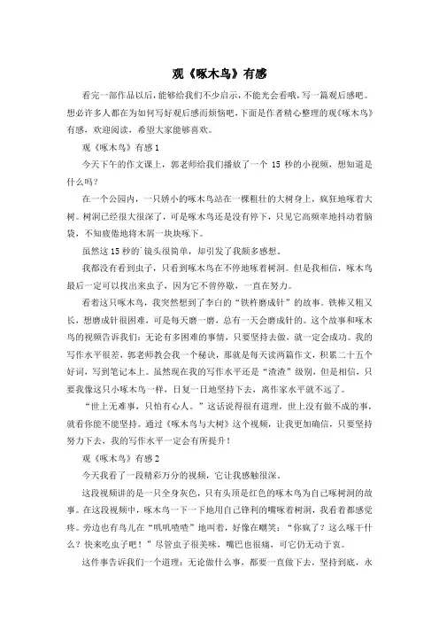 观《啄木鸟》有感