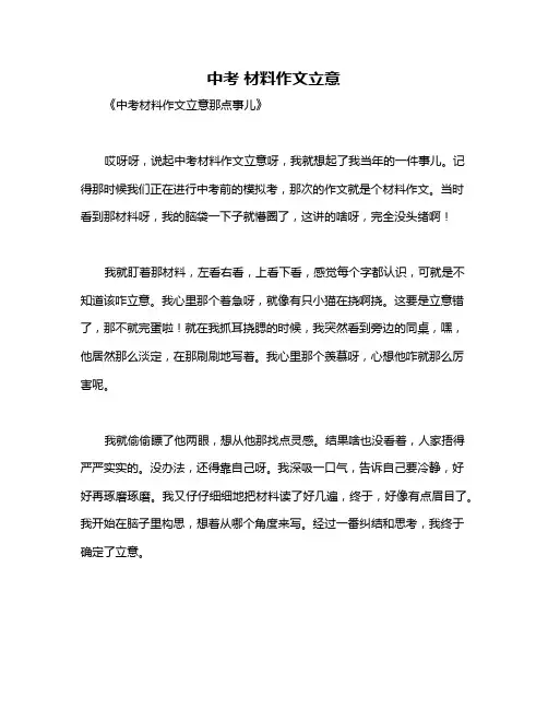 中考 材料作文立意