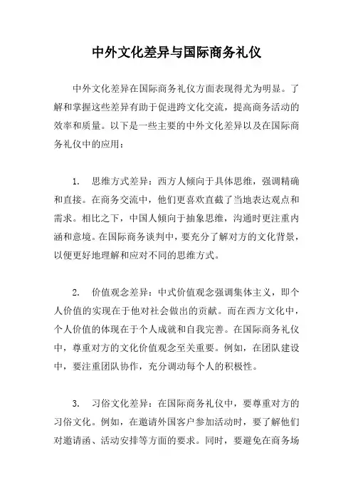中外文化差异与国际商务礼仪