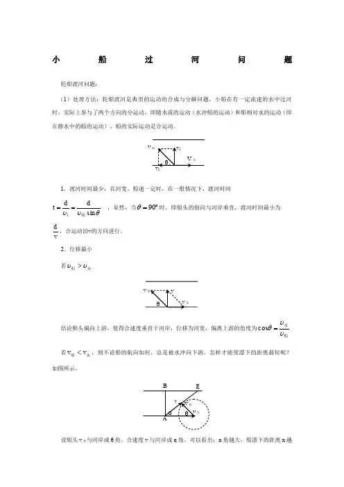 高中物理小船过河问题