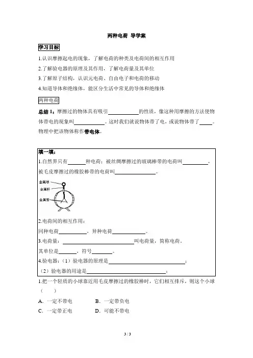 《两种电荷》导学案2