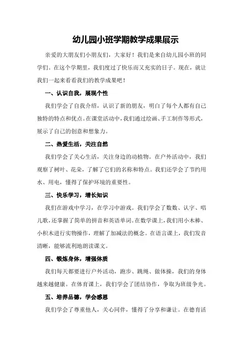幼儿园小班学期教学成果展示